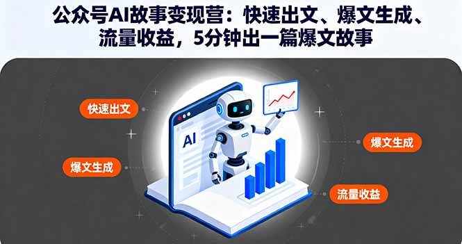 （16201期）公众号AI故事变现营：快速出文、爆文生成、流量收益，5分钟出一篇爆文故事-千城资源网