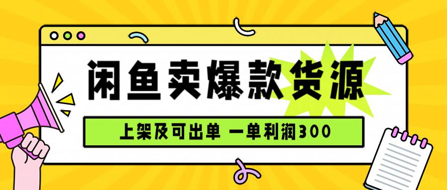 （15977期）闲鱼卖爆款货源，每天利润1000，上架即出单-千城资源网