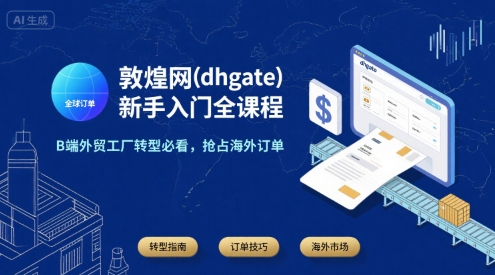 敦煌网(dhgate)新手入门全课程，B端外贸工厂转型必看，抢占海外订单-千城资源网