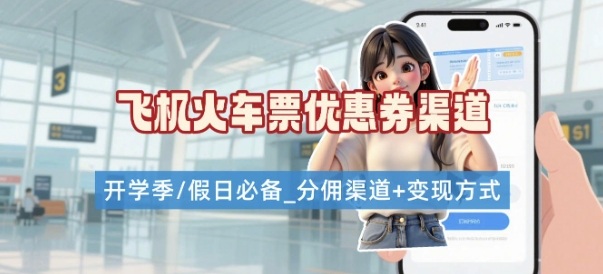 学生党必看！机票火车票优惠券申请渠道 + 项目打法，开学季节日速存-千城资源网