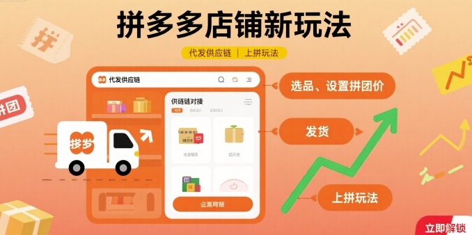 拼多多店铺新玩法，代发供应链上拼玩法-千城资源网