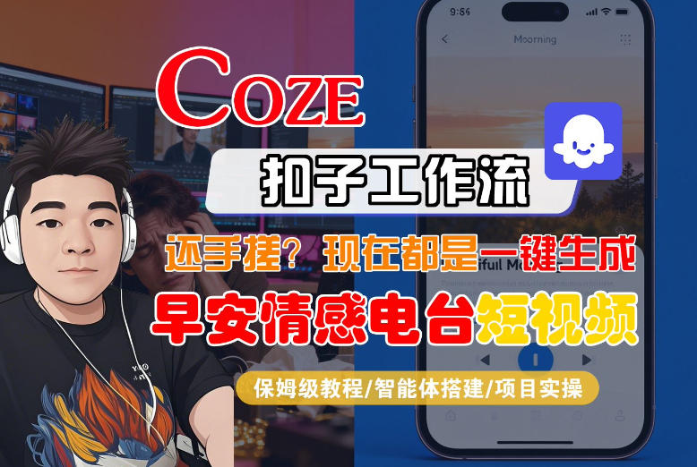 【Coze工作流搭建实操教程】【coze】早安情感电台日签视频还在手动做？用扣子工作流自动生成，省时90%-千城资源网