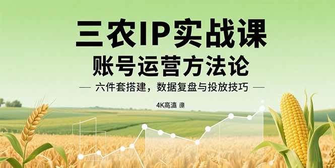 （15864期）三农IP实战课：账号运营方法论，六件套搭建，数据复盘与投放技巧-千城资源网