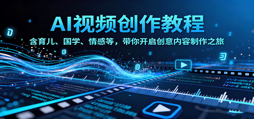 AI视频创富课，含育儿、国学、情感等，带你开启创意内容制作之旅-千城资源网