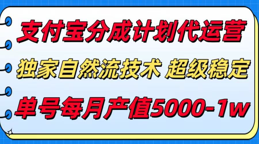 支付宝分成计划代运营，独家自然流技术，收益稳定，单号月产5000＋-千城资源网