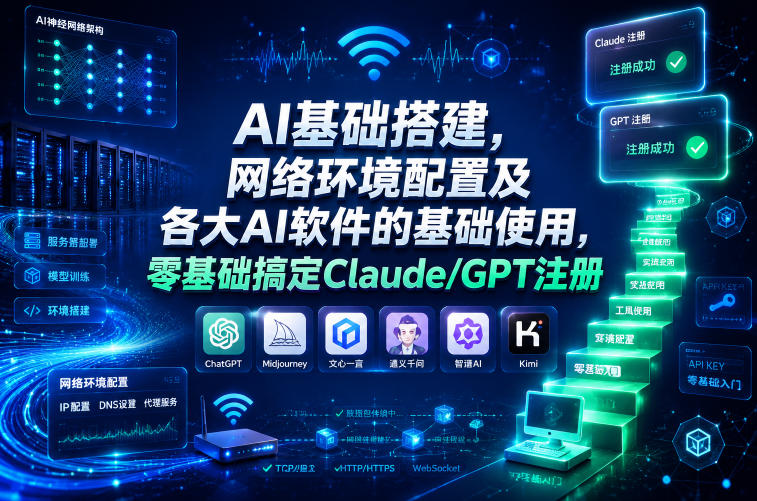 AI基础搭建，网络环境配置及各大AI软件的基础使用，零基础搞定Claude/GPT注册-千城资源网
