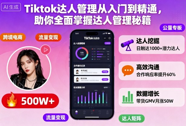 Tiktok达人管理从入门到精通，助你全面掌握达人管理秘籍-千城资源网