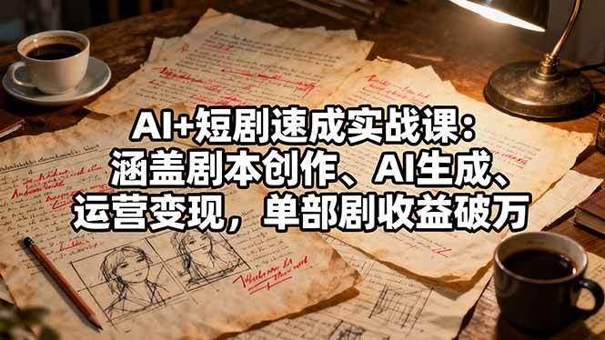 （16359期）AI+短剧速成实战课：涵盖剧本创作、AI生成、运营变现，单部剧收益破万-千城资源网