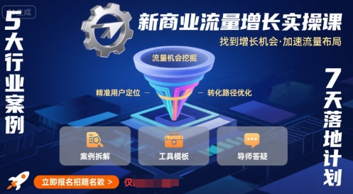 新商业流量增长实操课，找到增长机会，加速流量布局-千城资源网