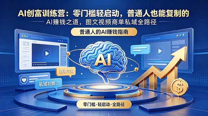 （18911期）AI创富训练营：零门槛轻启动，普通人也能复制的AI赚钱之道，图文视频商单私域全路径-千城资源网