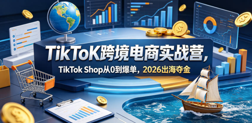 TikToK跨境电商实战营，TikTok Shop从0到爆单，2026出海夺金-千城资源网