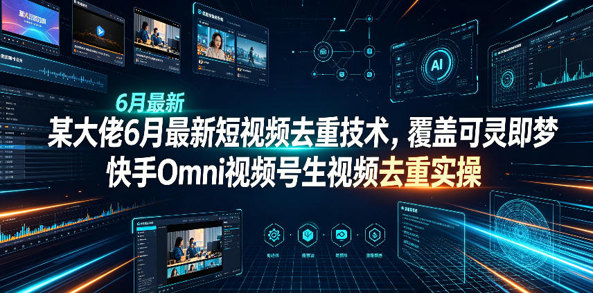 某大佬6月最新短视频去重技术，覆盖可灵即梦快手Omni视频号生视频去重实操-千城资源网