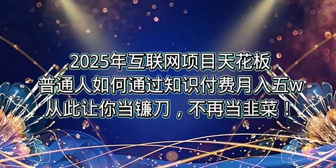 （15354期）2025年互联网项目天花板，普通人如何通过卖项目实现逆风翻盘，月入5W＋！-千城资源网