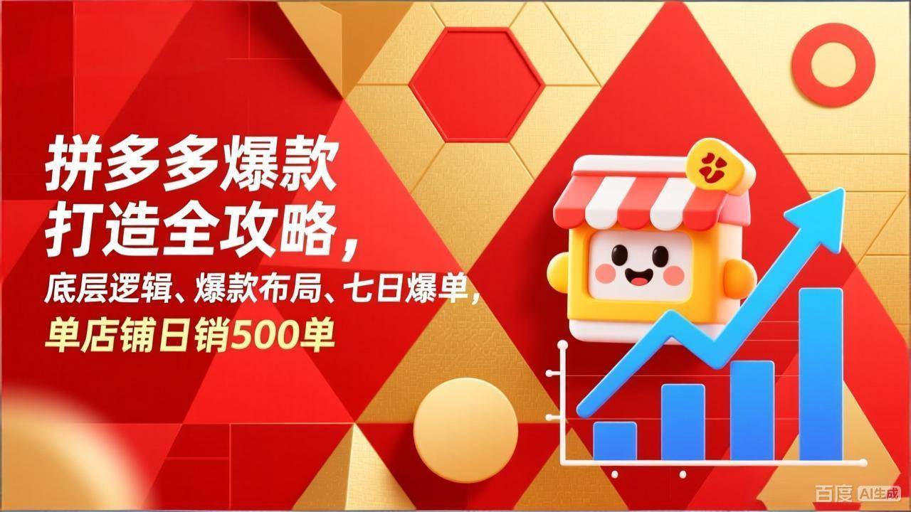 （17346期）拼多多爆款打造全攻略，底层逻辑、爆款布局、七日爆单，单店铺日销500单-千城资源网