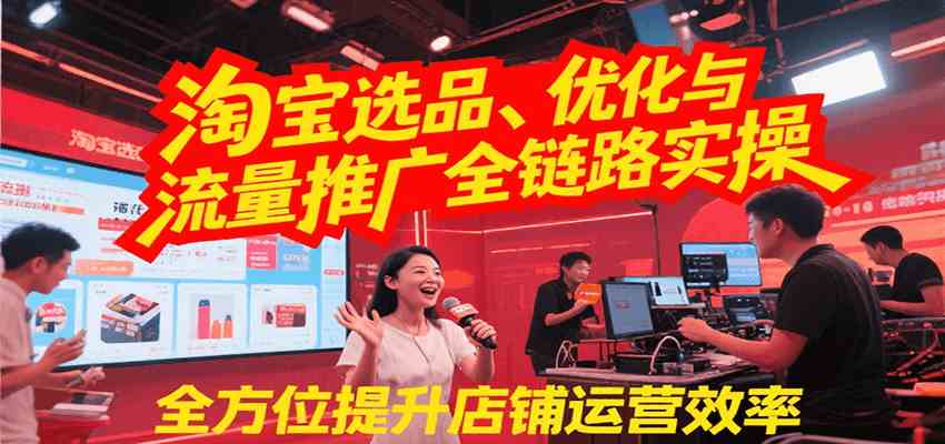 淘宝选品、优化与流量推广全链路实操，全面提升店铺运营效率-千城资源网