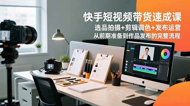 （16752期）快手短视频带货速成课，选品拍摄+剪辑调色+发布运营，从前期准备到作品发布的完整流程-千城资源网
