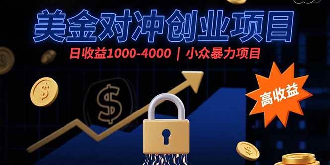 （15642期）美金对冲创业项目，日收益1000-4000，小众暴力项目-千城资源网