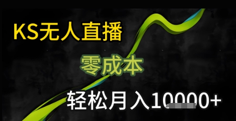 KS无人直播25年最新玩法，只需一部手机，轻松月入1W+【揭秘】-千城资源网