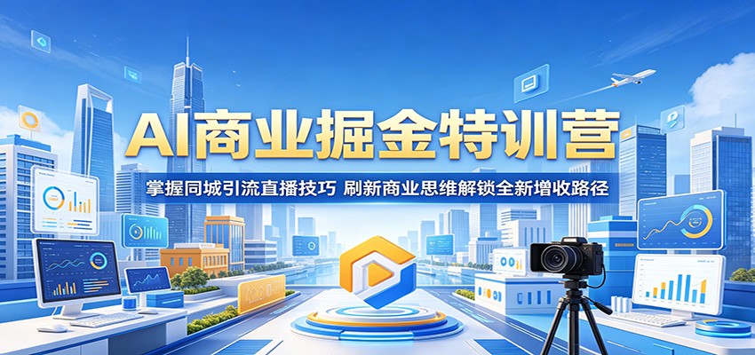 AI商业掘金特训营：掌握同城引流直播技巧，刷新商业思维解锁全新增收路径-千城资源网