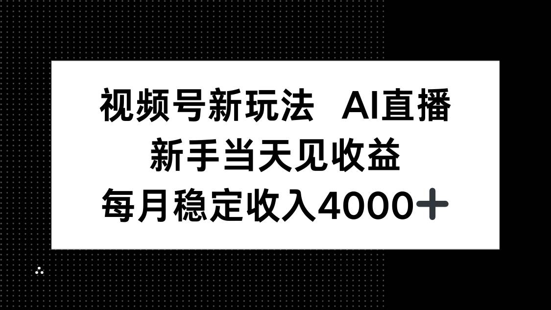 （16080期）视频号新玩法AI直播，新手小白当天见收益，月入4000+-千城资源网