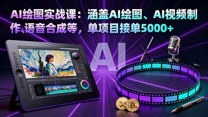 （16304期）AI绘图实战课：涵盖AI绘图、AI视频制作、语音合成等，单项目接单5000+-千城资源网