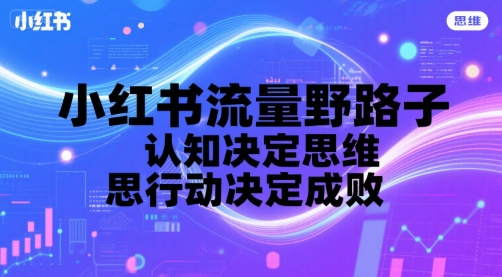 小红书流量野路子，认知决定思维，思维决定行动，行动决定成败-千城资源网