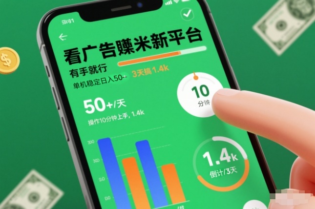 看广告賺米新平台，有手就行，单机稳定日入50+，操作10分钟上手，3天搞了1.4k【揭秘】-千城资源网