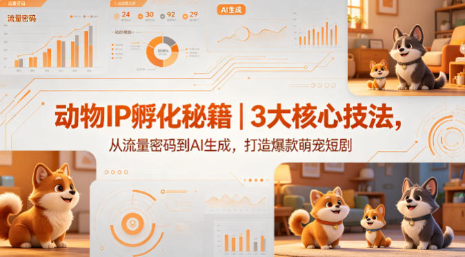 动物IP孵化秘籍｜3大核心技法，从流量密码到AI生成，打造爆款萌宠短剧-千城资源网