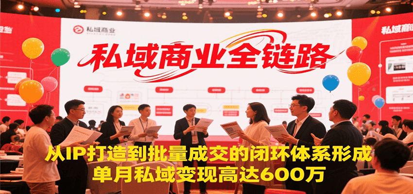 私域商业全链路，从IP打造到批量成交的闭环体系形成，单月私域变现600万-千城资源网