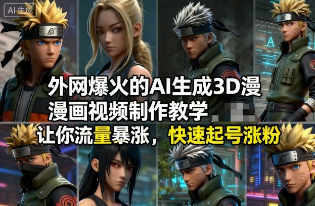 外网爆火的AI生成3D漫画视频制作教学，让你流量暴涨，快速起号涨粉！-千城资源网