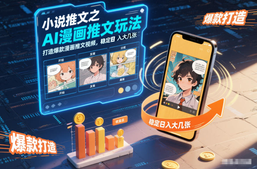 小说推文之AI漫画推文玩法，打造爆款漫画推文视频，稳定日入大几张-千城资源网
