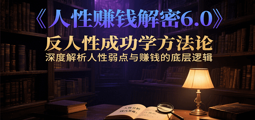 人性赚钱解密6.0，反人性成功学方法论，深度解析人性弱点与赚钱的底层逻辑-千城资源网