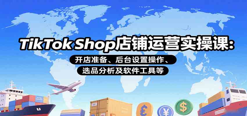 TikTok Shop店铺运营实操课：开店准备、后台设置操作、选品分析及软件工具等-千城资源网