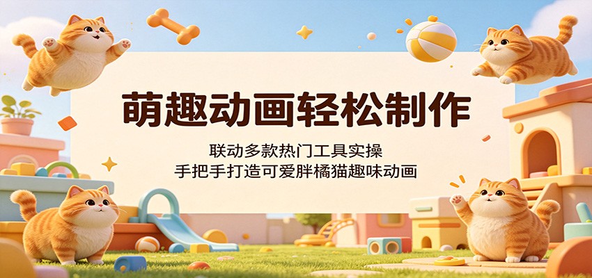 萌趣动画轻松制作，联动多款热门工具实操，手把手打造可爱胖橘猫趣味动画-千城资源网