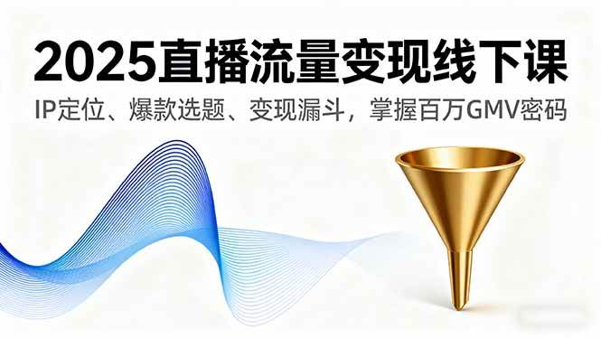 （16062期）2025直播流量变现线下课，IP定位、爆款选题、变现漏斗，掌握百万GMV密码-千城资源网