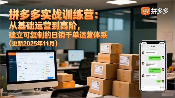 （16700期）拼多多实战训练营：从基础运营到高阶，建立可复制的日销千单运营体系（更新11月）-千城资源网