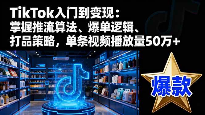 （16367期）TikTok入门到变现：掌握推流算法、爆单逻辑、打品策略，单条视频播放量50w-千城资源网