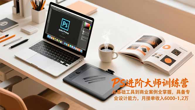 PS进阶大师训练营，从基础工具到商业案例全掌握，具备专业设计能力，月接单收入6000-1.2万-千城资源网