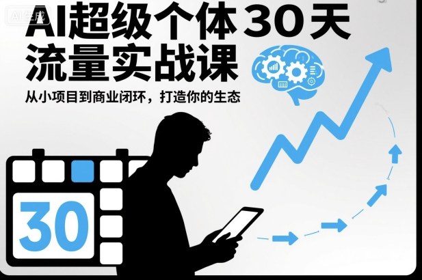 AI超级个体30天流量实战课，从小项目到商业闭环，打造你的生态-千城资源网