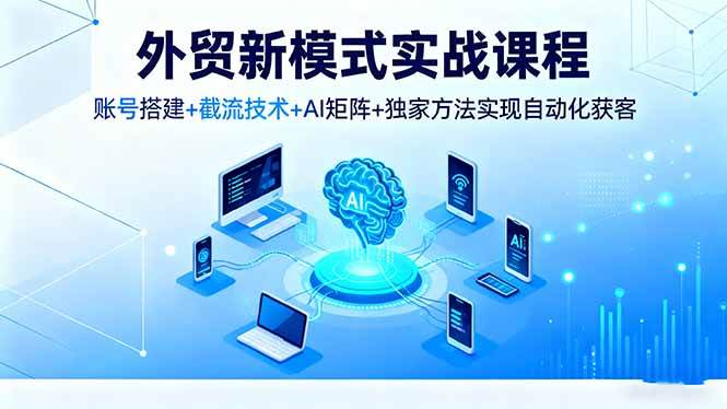 （16363期）外贸新模式实战课程，账号搭建+截流技术+AI矩阵+独家方法实现自动化获客-千城资源网