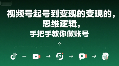 视频号起号到变现的思维逻辑，手把手教你做账号-千城资源网
