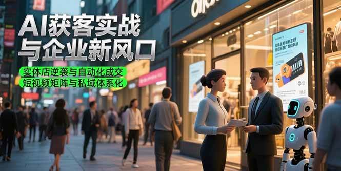 （15348期）AI获客实战与企业新风口，实体店逆袭与自动化成交 短视频矩阵与私域体系化-千城资源网