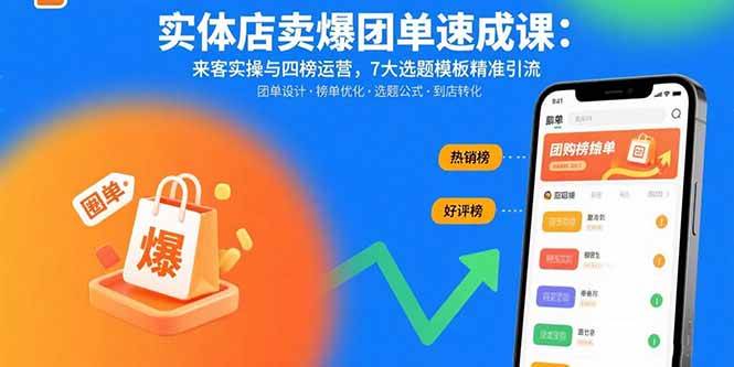 （15834期）实体店卖爆团单速成课：来客实操与四榜运营，7大选题模板精准引流-千城资源网