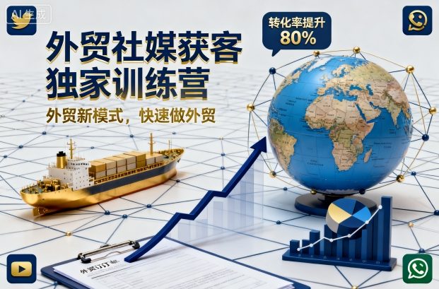 外贸社媒获客独家训练营，外贸新模式，快速做外贸（更新26年3月）-千城资源网