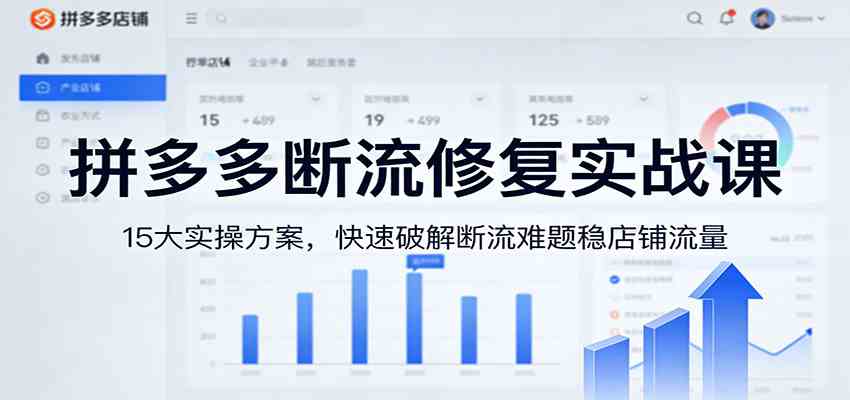 拼多多断流修复实战课：15大实操方案，快速破解断流难题稳店铺流量-千城资源网