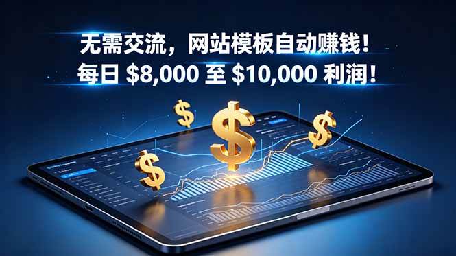 （18854期）无需交流，网站模板自动赚钱！每日 $8,000 至 $10,000 利润！【原创双语字幕】-千城资源网