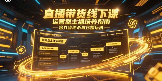 （15281期）直播带货线下课，运营型主播培养指南，含九步绝杀与仓播玩法-千城资源网