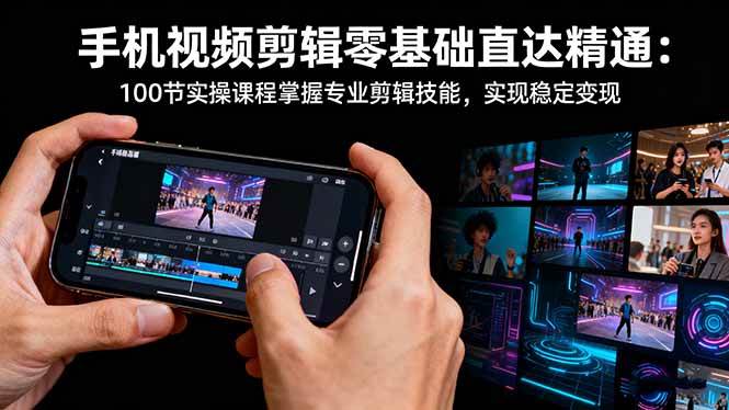 （16466期）手机视频剪辑零基础直达精通：100节实操课程掌握专业剪辑技能，实现稳…-千城资源网