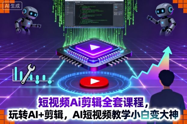 短视频Ai剪辑全套课程，玩转AI+剪辑，AI短视频教学小白变大神-千城资源网