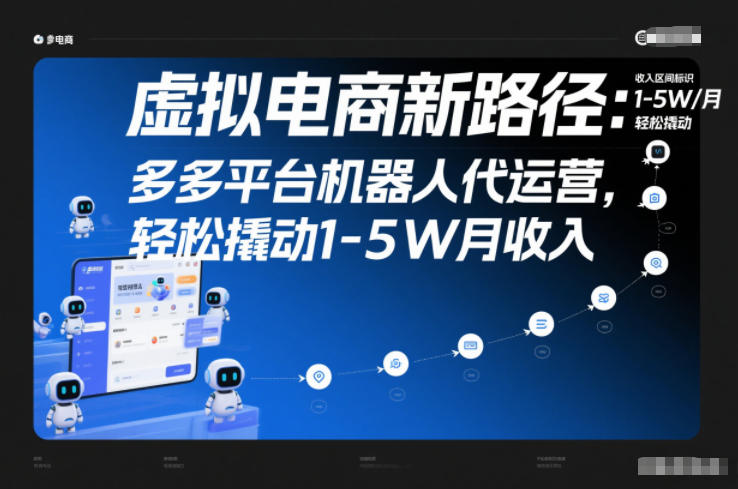 虚拟电商新路径：多多平台机器人代运营，轻松撬动1-5W月收入【揭秘】-千城资源网